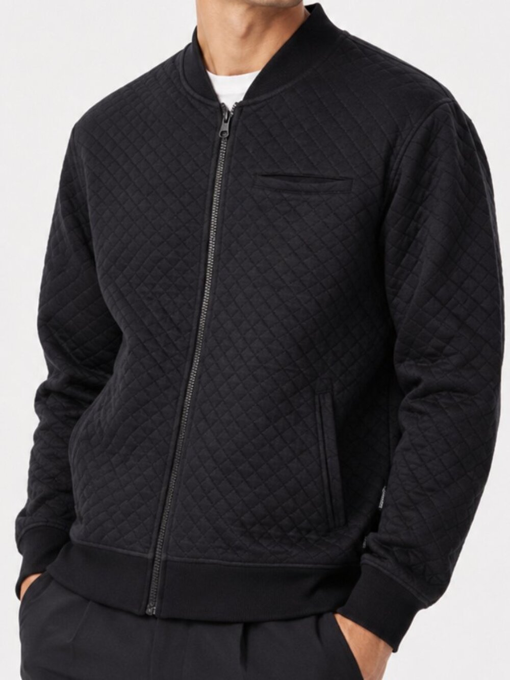 TAVIK New Wave Quilted Fleece Black Zip Jacket Mens Large